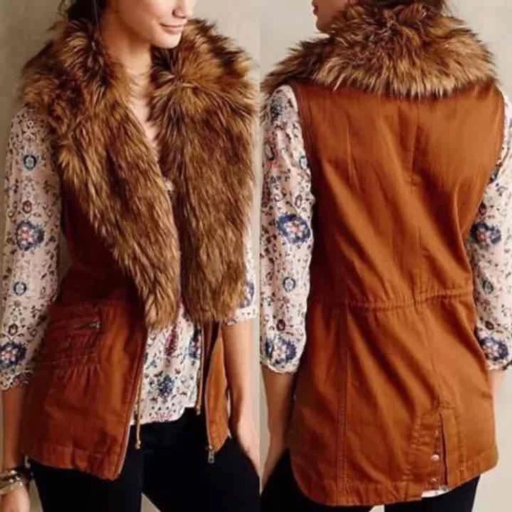 Anthropologie Faux Fur vest